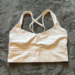 All in Motion White Racerback Sports Bra with Supportive Band